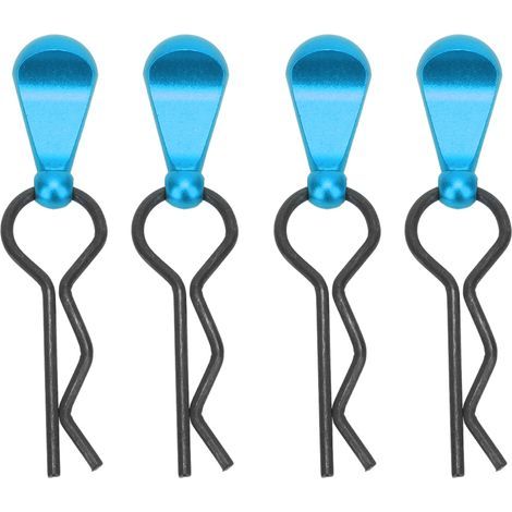 4 Pièces Attaches de Carrosserie RC en Acier Inoxydable, Forme en R avec Poignée en Alliage d'Aluminium pour Voitures RC 1/8 et 1/10, Rouge (1/5)