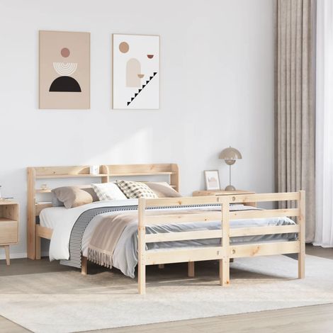 Bettgestell mit Kopfteil ohne Matratze 150x200 cm vidaXL (1/5)