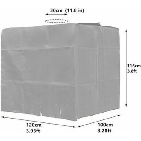 Bache de réservoir d'eau, Bache Couverture Réservoir IBC pour Cuve 1000L, Capt de Protection Container Citerne Eau, Anti-poussière Anti-UV Anti-Pluie, 120x100x116cm (bleu) (1/5)
