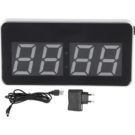 Nachttischwecker mit Spiegel, LED-Lichtfunktion, USB-Anschluss, ewigem Kalender für Homeoffice – EU-Stecker (1/5)