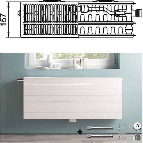 Kermi Therm X2 Line Vplus Radiateur à soupape Raccordement central Type 33 605x805mm Position de la soupape à gauche PLP330600801L1K (1/5)