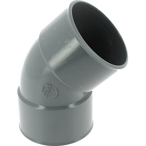 Nicoll – Coude 45° PVC évacuation femelle-femelle Ø80 – Raccord lisse anti-impuretés – Pour évacuation eaux usées – Longueur 47mm
