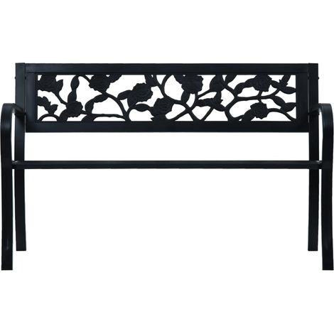 Banc de jardin,Banquette de jardin,Chaise 125 cm Noir Acier CFW77456 (1/5)