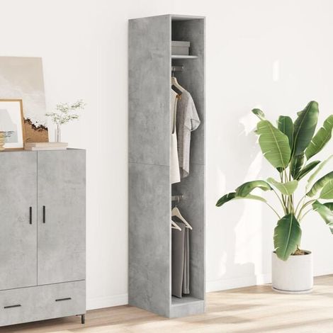 Armoire de Rangement 30x50x200 cm, Placard Étroit en Bois d'Ingénierie Couleur Béton Gris, Meuble de Storage Vertical pour Entrée ou Chambre (1/5)