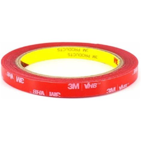 Roleader – Ruban adhésif double face transparent 6mm x 3m – Extra fort, imperméable, résistant jusqu'à 200°C – Pour verre, métal, céramique (1/5)
