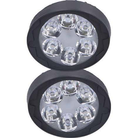 2x Lampes Moto 12V 6LED 6000K 1000LM Feux de Recule Retro Viseur Projecteur Haute Basse Puissance