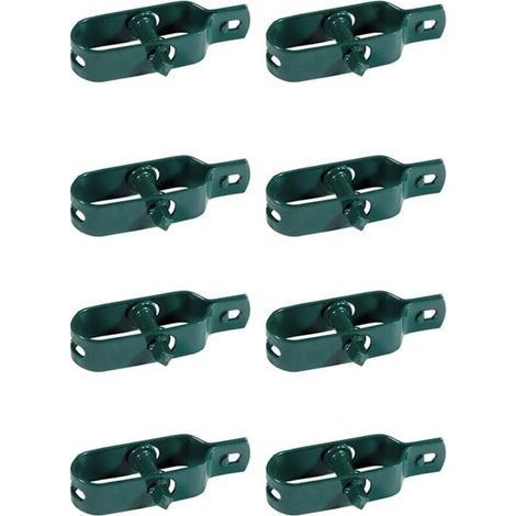 Vert Kit de 8 tendeurs de fil plastifié pour clôture, maille, séchoir à linge, en métal pour jardin, pour poteaux, lot de 8 pièces (1/5)