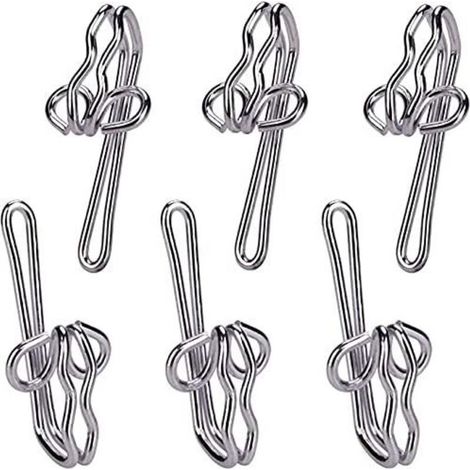 CSPARKV 28x12mm Crochets à Rideaux Robustes - 100 pcs - Crochet en Métal Solide pour Rideau, Rideau de Douche - Crochet a Rideau Versatile et Facile à Installer - Acier Inoxydable (1/5)