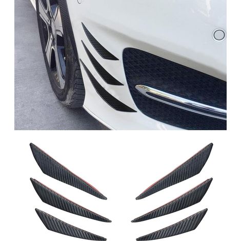6PCS Spoiler Côté Voiture,Aileron Avant de Voiture,Ailerons Universels pour Pare-Chocs Avant de Voiture,Aileron De Pare-Chocs Avant,Voiture Becquets Avant,pour SUV,Voitures (Fibre Carbone) (1/5)