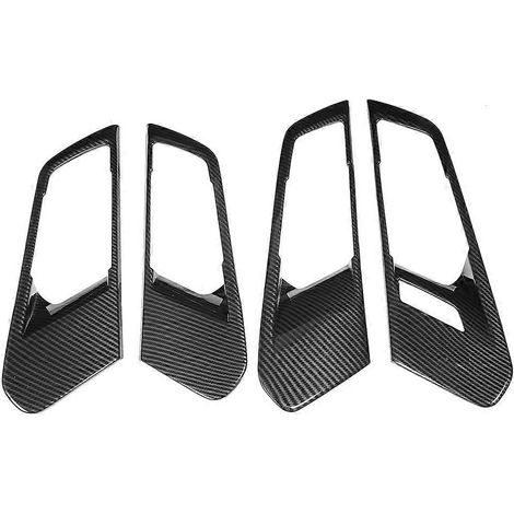 Garniture de poignée de porte intérieure en ABS style fibre de carbone pour BMW X5 G05 2019 (non chauffante) (1/4)