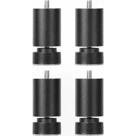 Pieds de support métalliques robustes et réglables pour meubles, raccord fileté M10, noirs, 10 cm (1/5)