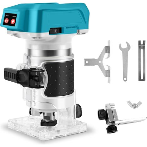 Affleureuse Défonceuse sans fil,6 vitesses variables,600W 18000RPM,Défonceuse affleureuse Électrique avec lumière LED,diamètre du mandrin 6,35 mm,applicable à charpenterie,gravure artisanale (1/5)