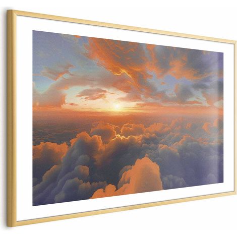 Plakat – Wenn die Dämmerung die Wolken kitzelt: Ein Farbenspiel am Morgenhimmel (1/4)