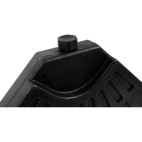 Base de parasol en acier, support stable pour terrasse et jardin, pied lesté universel, résistant aux intempéries, modèle robuste pour parapluie déporté, fixation facile au sol. (1/5)