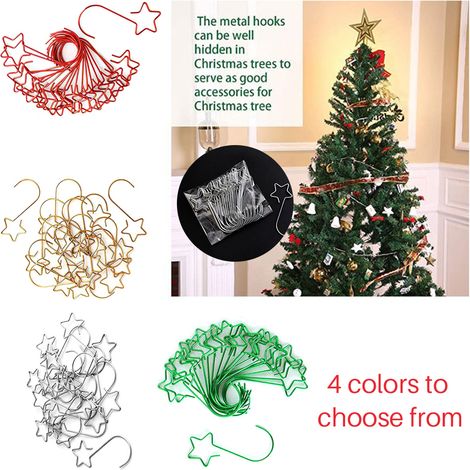 Weihnachtsdekoration für Zuhause – Sternförmiger Edelstahlhaken für Weihnachtsblumen – Robuster und langlebiger Christbaumschmuck (1/5)