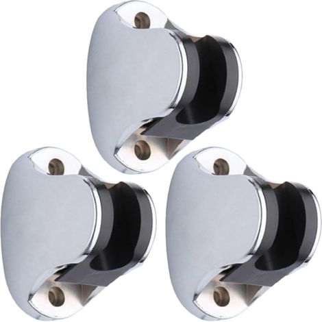 Kit de fixation pour salle de bain, 3 supports de pommeau de douche réglables, en ABS argenté. (1/5)