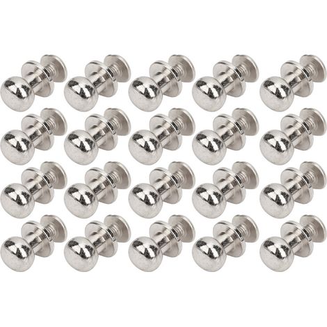 Ensemble de 20 rivets à tête semi-circulaire en cuivre de 9 x 8 mm pour projets de bricolage, adaptés aux bijoux en cuir/argent.