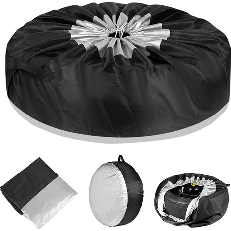 Housse de pneu de secours imperméable en tissu Oxford - Housse de protection anti-poussière pour pneu de secours - Pour voiture, remorque, camping-car, SUV UV, camion - Convient pour roue de