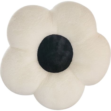 Coussin décoratif en forme de fleur, doux et moelleux, 50 cm (19,7 pouces), blanc, idéal pour la chambre, le salon, le canapé ou le fauteuil. (1/5)