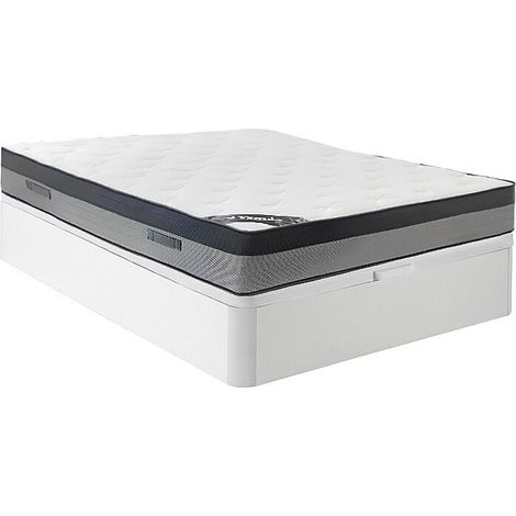 Set 160 x 200 cm rete contenitore bianco + materasso ibrido molle insacchettate a 7 zone e memory foam sp.30cm - ILYROS di YSMÉE
