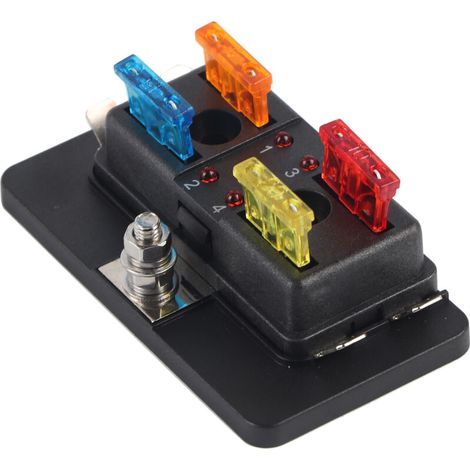 Blade fuse box, durable boat fuse block, professionally manufactured with LED warning light kit for car, van, marine (1/5)
