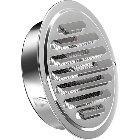 Copertura di ventilazione rotonda con griglia, cappa a lamelle, per aperture Ø 150 mm, argento, per pareti, soffitti, garage (1/5)