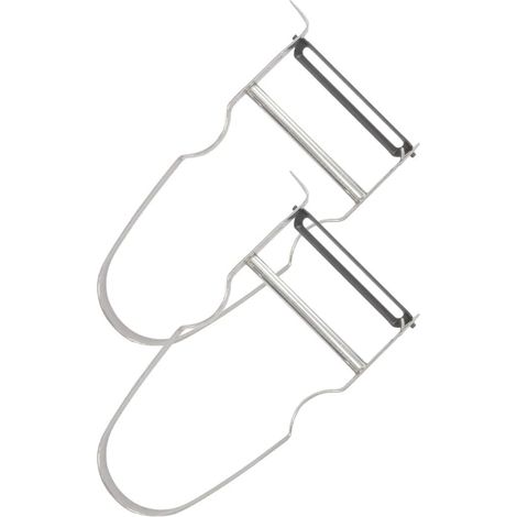Lot de 2 Éplucheurs, Acier Inoxydable, Pointe de précision, Gris, Pour fruits et légumes (1/5)