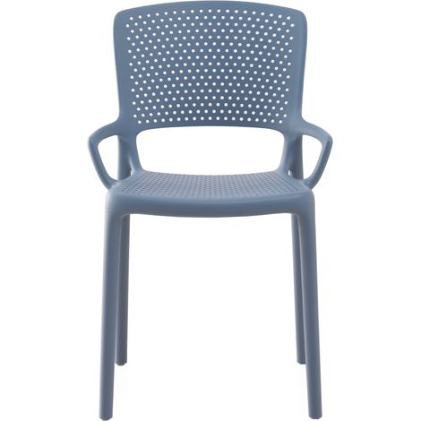 Lot de 4 chaises en polypropylène, bleues (1/5)