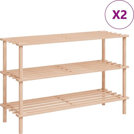 Maison Exclusive - Scarpiere a 3 Livelli 2 pz in Legno Massello di Abete (1/5)
