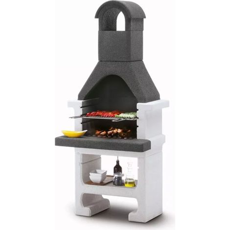 barbecue a carbonella in cemento palazzetti "aral" 78x75x180 cm