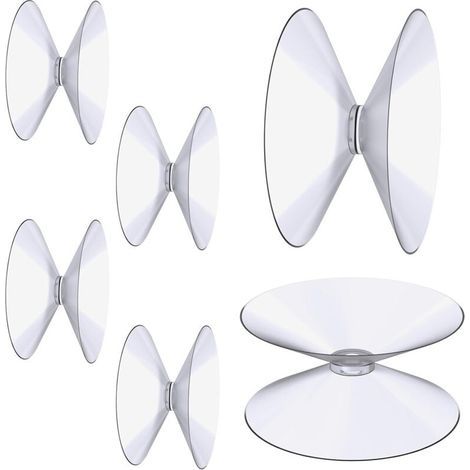 Ventose bifacciali, 6 pezzi, ventose trasparenti da 4 cm, ventose isolanti in PVC extra resistenti per appendere tende, specchi da tavolo in vetro e specchi da finestra del bagno. (1/5)
