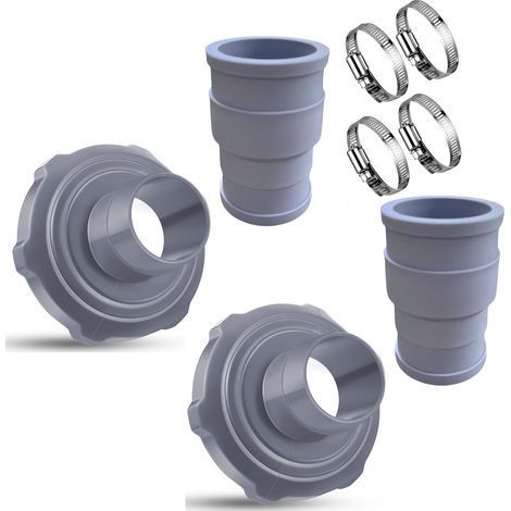Adaptateur pour tuyau d'aspiration de piscine – Raccord de remplacement pour tuyau de séparateur Intex Bestway (gris) (1/4)