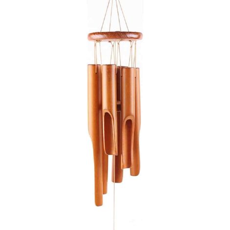 Carillon Éolien - Bambou - 75 cm - 6 Tubes - Pour Jardin Terrasse Intérieur - 1 Pièce (1/5)