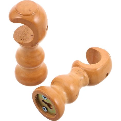 Lot de 2 supports de tringle à rideaux en bois, fixations murales pour rideaux de chambre, salon et salle de bain. (1/5)