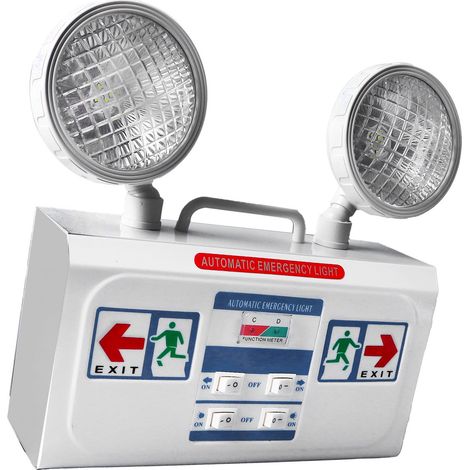Lampe de secours à double tête, non continue, murale, LED, pour supermarché ou usine (1/5)