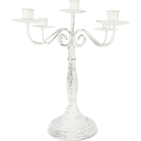 Candélabre en métal à 5 bras, antirouille et résistant à l'humidité, porte-bougies décoratif et luxueux pour mariages et hôtels (1/5)
