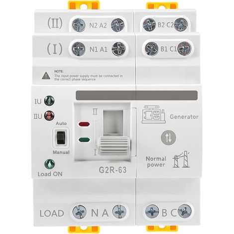 Commutateur de Transfert Automatique à Double Puissance, Contrôleur d'alimentation ATS Commutateur de Transfert Ininterrompu G2R 4P 63A Sélecteurs électriques 220V (1/5)