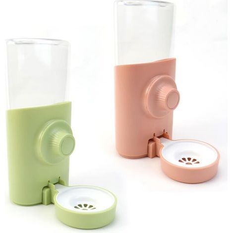 Bouteille d'eau automatique pour lapins - 2Une pièce - verte et rose (1/5)
