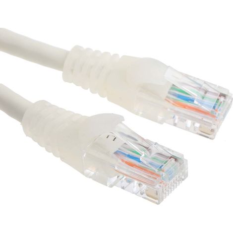Câble Ethernet cat 5e Avec connecteur gaine PVC Blanc / , Non blindé, 3m ( Prix pour 1 ) (1/2)