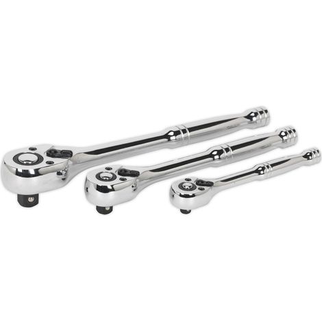 Sealey Premier Pear-Head Ratchet Wrench Set with Flip Reverse 3pc AK6672