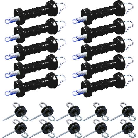 Electra 10x Torgriff Standard, geschlossen, schwarz - im Set mit 10x Torgriffisolator