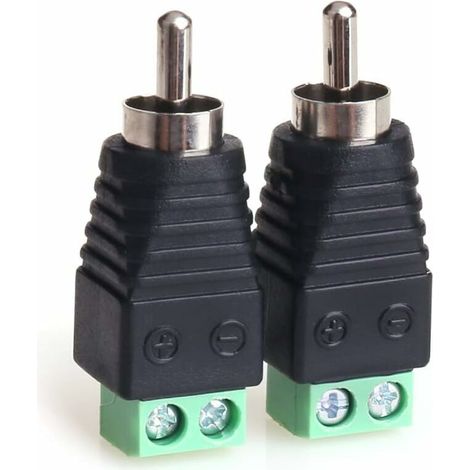 2PCS RCA Male To AV Audio/Video Screw Connector Adapter, Solderless Connectors (1/5)