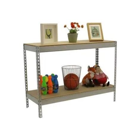 SimonRack Scaffale Industriale, 900x1200x600 mm, 2 Ripiani in Legno, Portata 600 kg per Ripiano, Scaffale Carichi Pesanti, Zincato/Legno – Simonforte