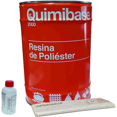 Kit de réparation en Résine Polyester 5 kg + Tissu en fibre de verre Mat300 5m2 + Catalyseur