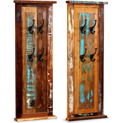 Maison Exclusive - Appendiabiti 2 pz in Legno Massello di Recupero 38x100 cm
