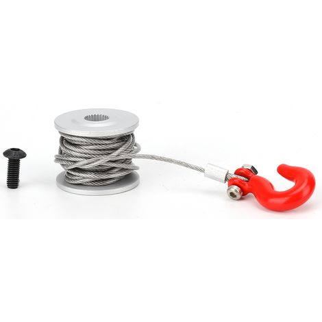 Accessoires de voiture télécommandés 25T servo treuil rouleau argent rouge alliage d'aluminium télécommande piste mise à niveau accessoires (argent) (1/5)
