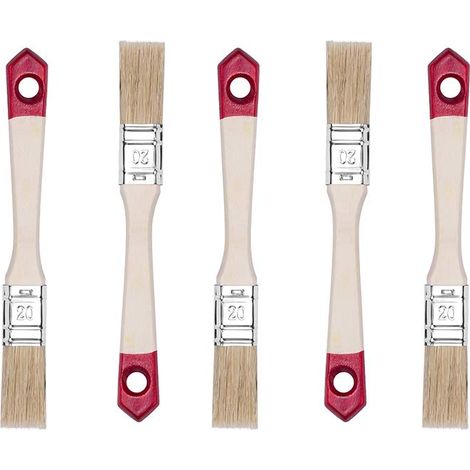 HARDY WORKING TOOLS Pennellesse Set 5-sezioni, 5 pezzi – 20 mm Larghezza, Pennello Set con manico in legno, Pennello di verniciatura Serie 40, 5PCS, Pennellessa kit A0202-400507 (1/4)