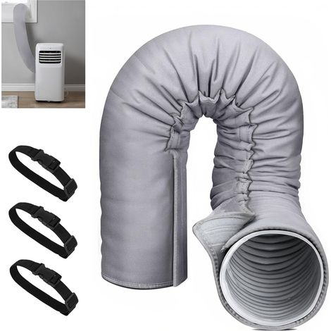 Funda para manguera de aire acondicionado portátil - Funda aislante para tubos de escape con diámetros de 12,7 cm y 15 cm (150 x 53,3 cm) (1/5)