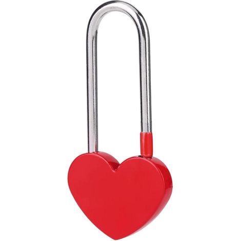 Herz Liebesschloss Rot, Romantisches Vorhängeschloss für Valentinstag, Hochzeit, Jahrestag