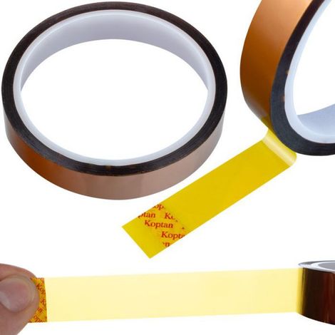 Ruban Kapton - 15 mm x 0,05 mm x 30 m - Résistant Chaleur Jusqu'à 240 °C - Pour Réparation Électronique - 1 Rouleau (1/5)